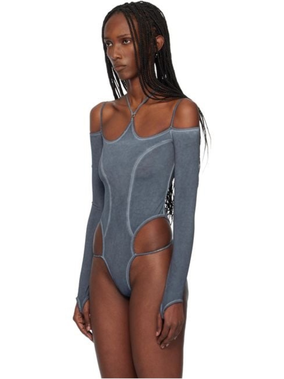 Miss Sixty L Women's gray Knwls Edition T-Shirt Bodysuit size L